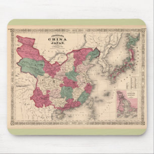 Karta 1868 - Johnsons china och Japan Musmatta