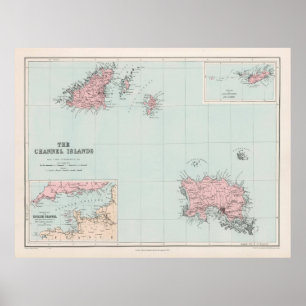 Karta (1904) Guernsey & Jersey Poster
