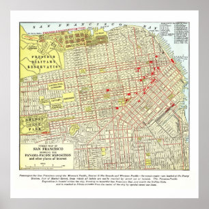 Karta 1915 av San Francisco - affisch