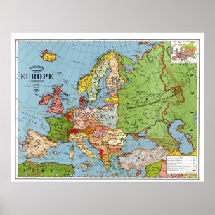 Karta 1923 av Europa Poster
