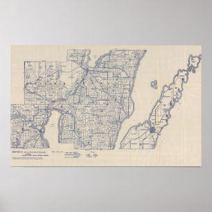 Karta 2 för Wisconsin cykelväg Poster