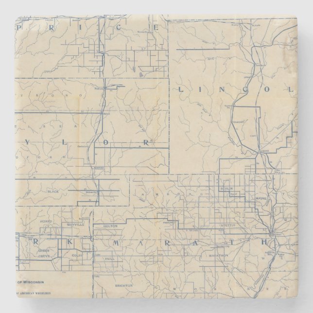 Karta 3 för Wisconsin cykelväg Underlägg Sten (Framsidan)