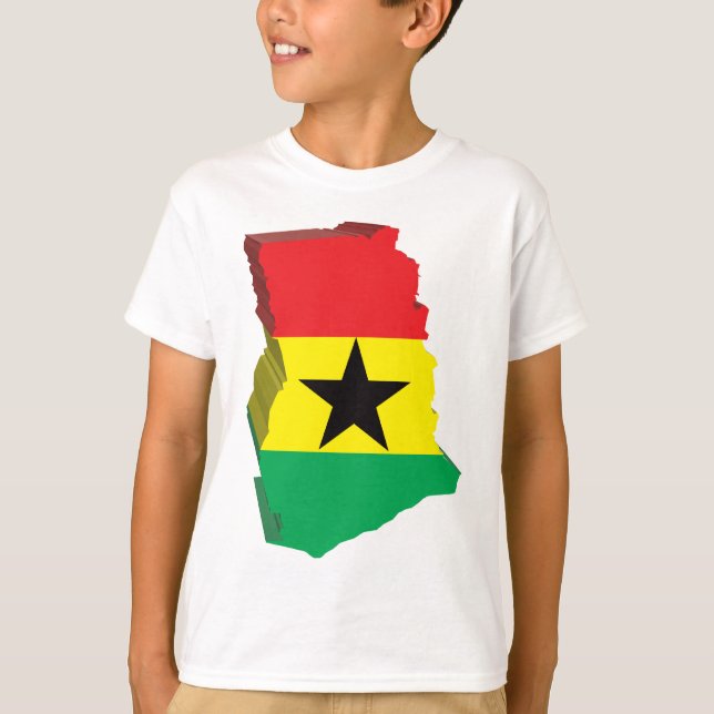 karta 3D av Ghana Tee Shirt (Framsida)