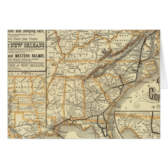 Karta Atlanten Kusten Hälsningskort (Framsidan Horizontal)