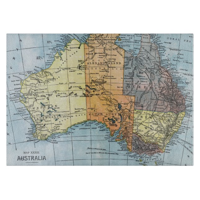 KARTA: AUSTRALIEN c1890 (Framsidan)