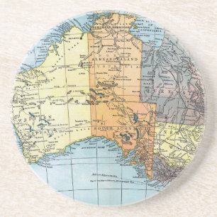 KARTA: AUSTRALIEN c1890 Underlägg Sandsten