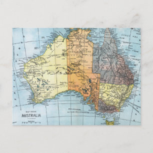 KARTA: AUSTRALIEN, c1890 Vykort