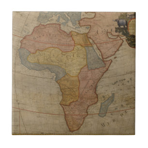 Karta av afrika   1700 kakelplatta