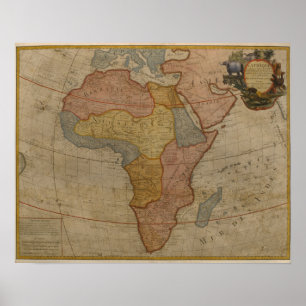 Karta av afrika 1700 poster