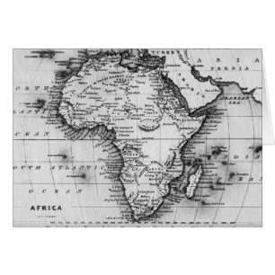 Karta av afrika som inristas av Thomas Stirling Hälsningskort