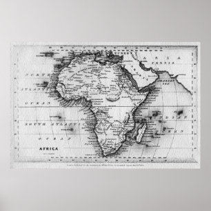 Karta av afrika som inristas av Thomas Stirling Poster