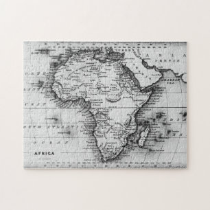Karta av afrika som inristas av Thomas Stirling Pussel