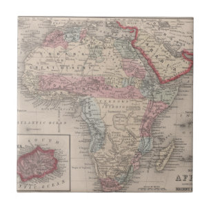 Karta av afrikan med Saint Helena Kakelplatta