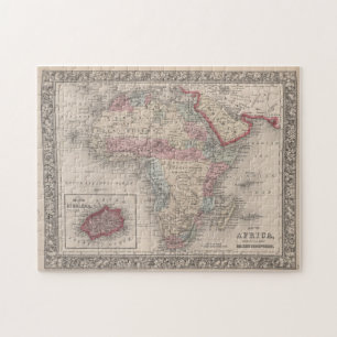 Karta av afrikan med Saint Helena Pussel
