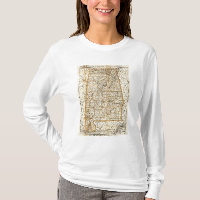 Karta av Alabama T Shirt (Framsida)