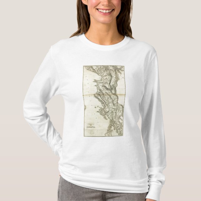 Karta av Albanien Tee (Framsida)