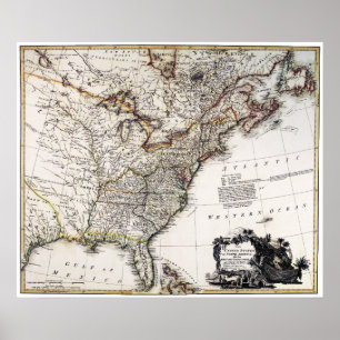 KARTA AV AMERIKA, 1809 POSTER