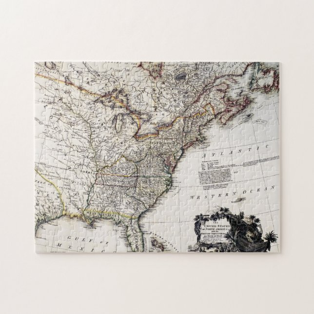 KARTA AV AMERIKA, 1809 PUSSEL (Horisontell)
