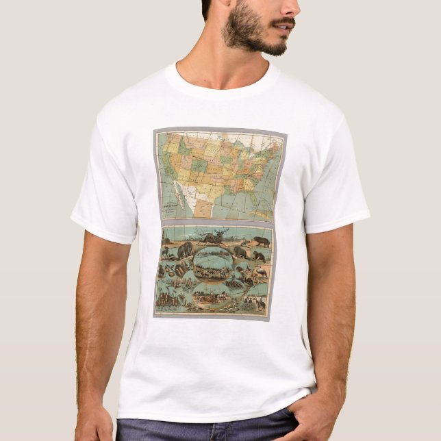 Karta av Amerikas förenta stater 2 T-shirt (Framsida)