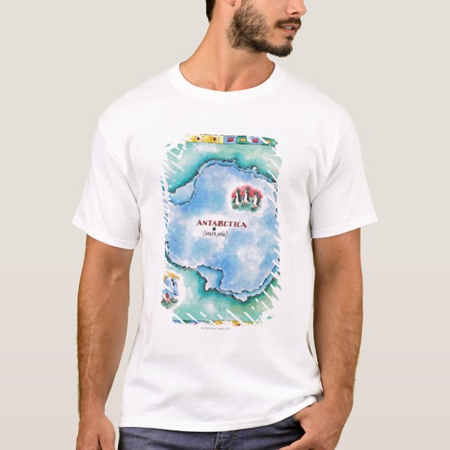 Karta av Antarktis Tee Shirt (Framsida)