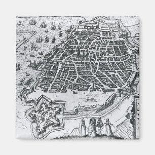 Karta av Antwerp, 1598 Magnet