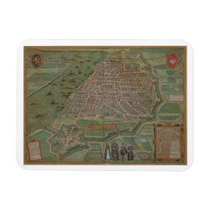Karta av Antwerp, från "Civitates Orbis Terrarum" Magnet