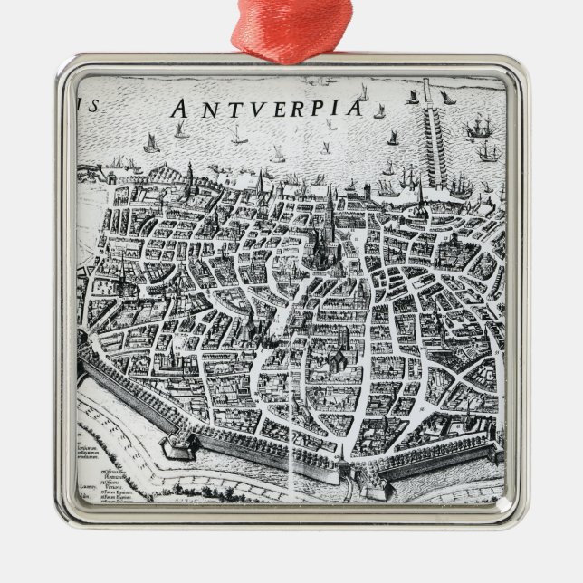Karta av Antwerp Julgransprydnad Metall (Framsidan)