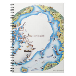 Karta av arktisken anteckningsbok med spiral