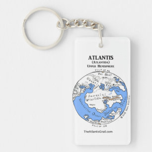 Karta av Atlantis - båda halvklot - nyckelring