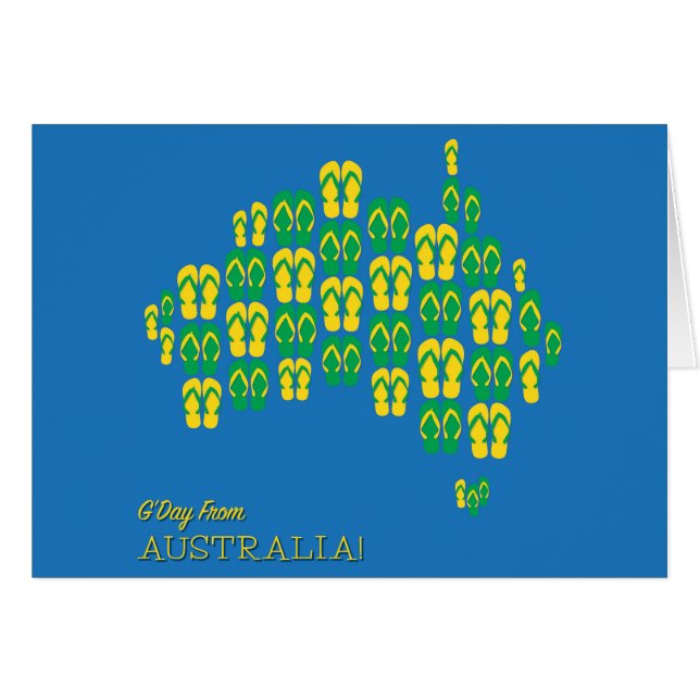 Karta av Aussie thongs Hälsningskort (Framsidan Horizontal)