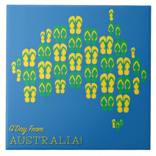 Karta av Aussie thongs Kakelplatta