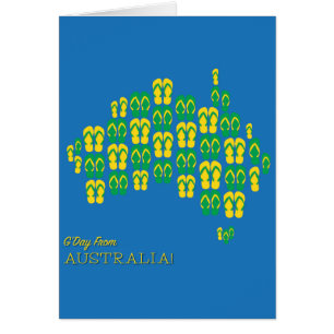 Karta av Aussie thongs OBS Kort