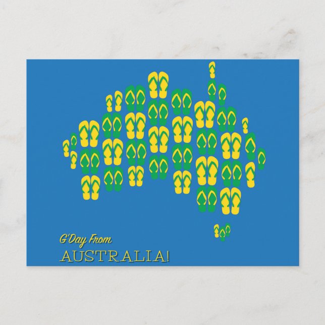 Karta av Aussie thongs Vykort (Framsida)
