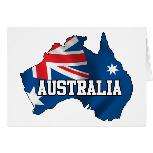 Karta av Australien Hälsningskort (Framsidan Horizontal)