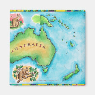 Karta av Australien Magnet