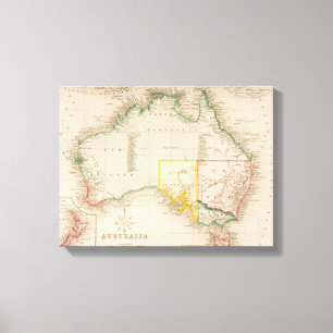 Karta av Australien & nyazeeländskt Canvastryck