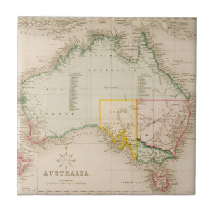 Karta av Australien & nyazeeländskt Kakelplatta