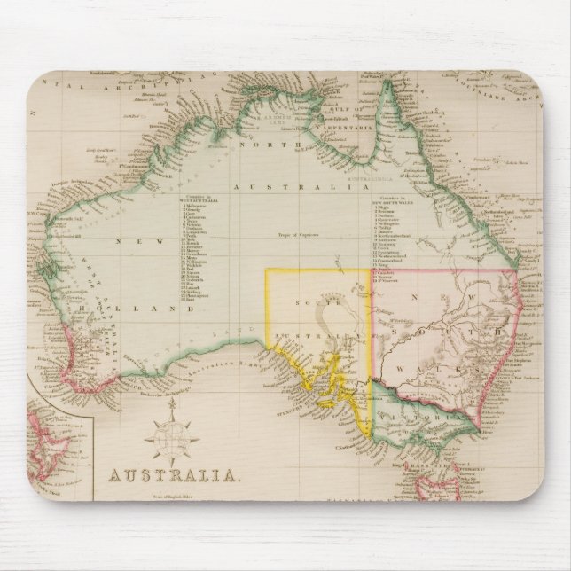 Karta av Australien & nyazeeländskt Musmatta (Framsidan)