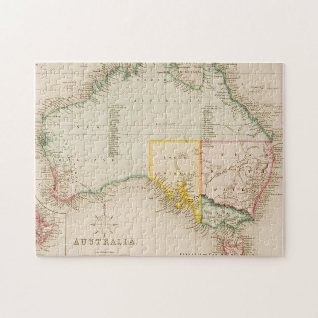 Karta av Australien & nyazeeländskt Pussel (Horisontell)