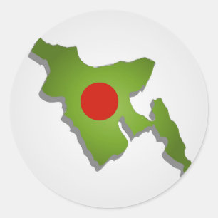 Karta av Bangladesh Runt Klistermärke