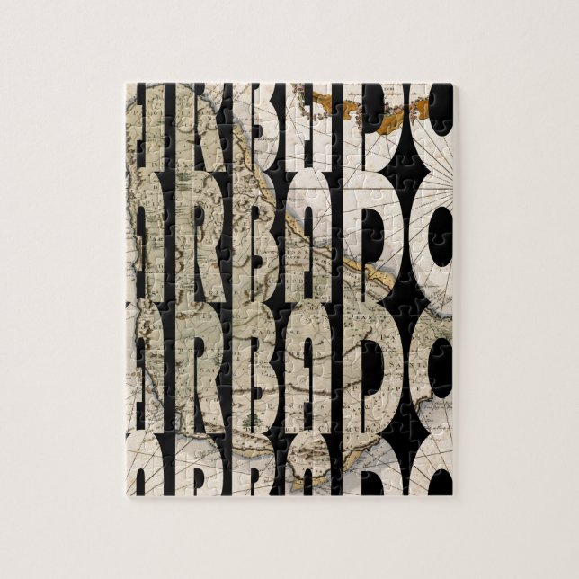 Karta av Barbados 1758 Pussel (Vertikal)