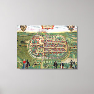 Karta av Barth, från "Civitates Orbis Terrarum" Canvastryck