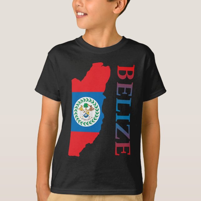 Karta av Belize T-shirt (Framsida)