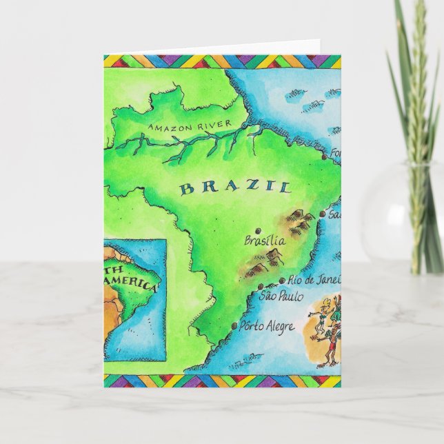 Karta av Brasilien Kort (Framsida)
