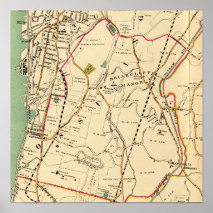 Karta av Briarcliff Manor, New York, 1908 Poster