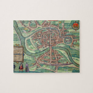 Karta av Bristol, från "Civitates Orbis Terrarum" Pussel