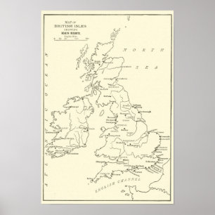 Karta av Britannien hälsohem Poster