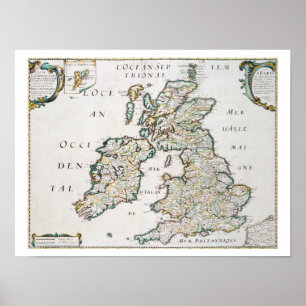 Karta av Britannien och Irland, publicerade Paris Poster