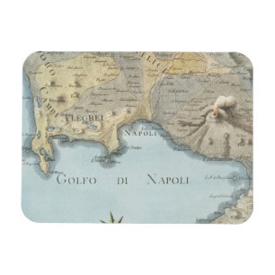 Karta av bukten av Naples och omgeende område Magnet