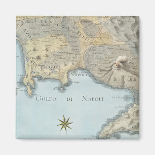 Karta av bukten av Naples och omgeende område Magnet